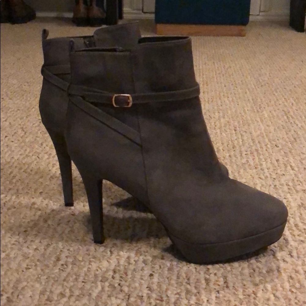 Grey ankle booties